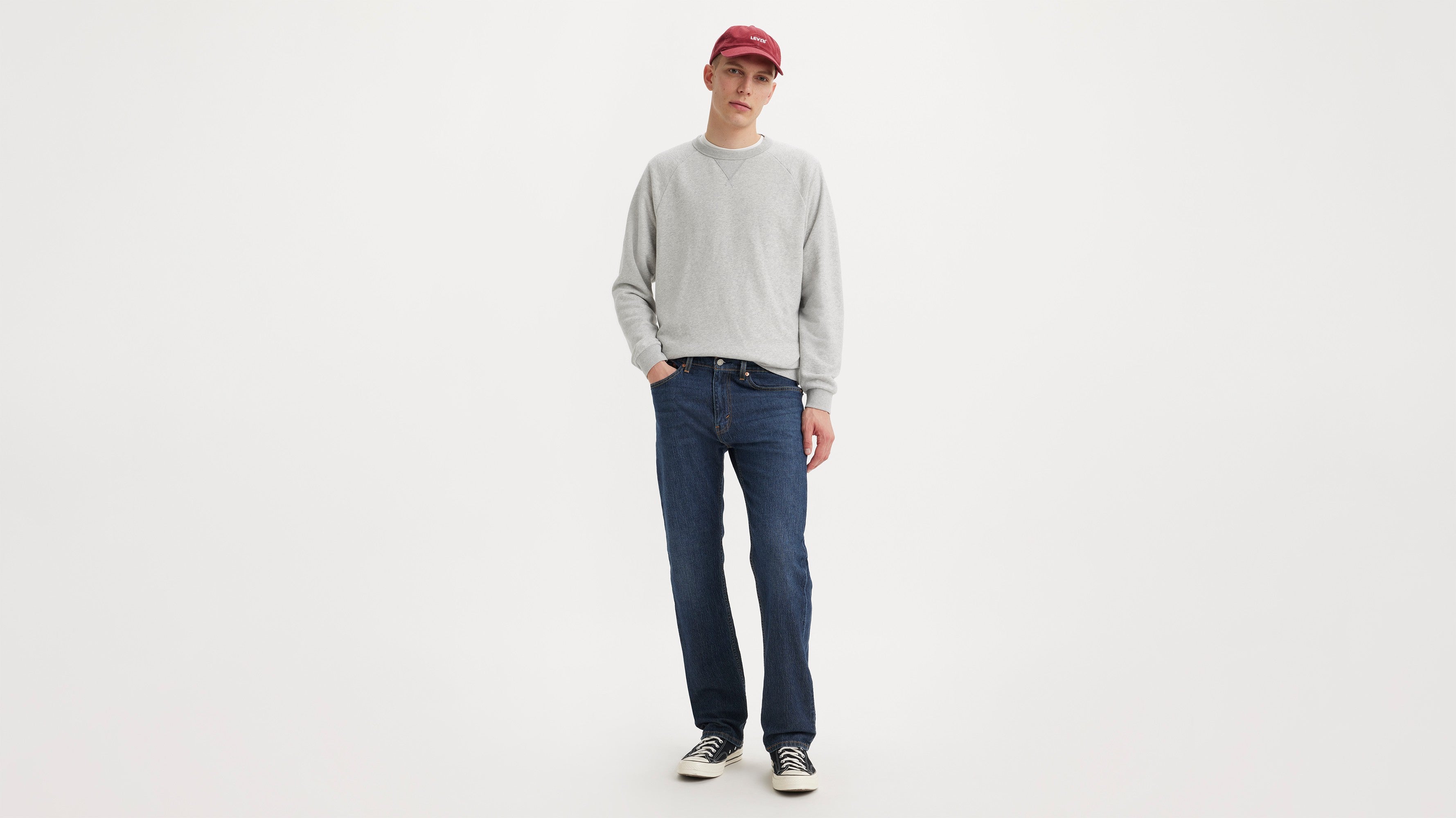 Levi's men's 505 white jeans best sale