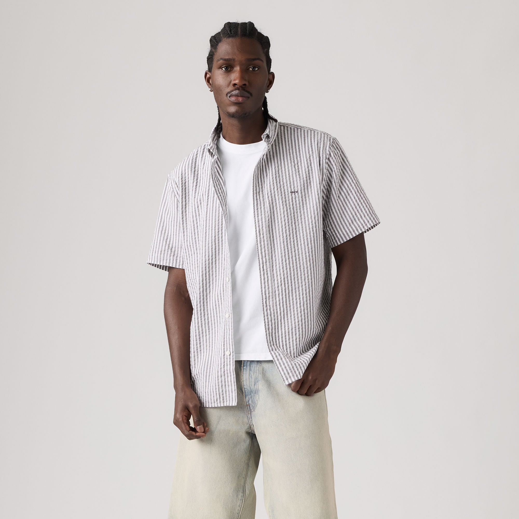 Levi's® Men's Short-Sleeve Authentic Button-Down Shirt - Grey
