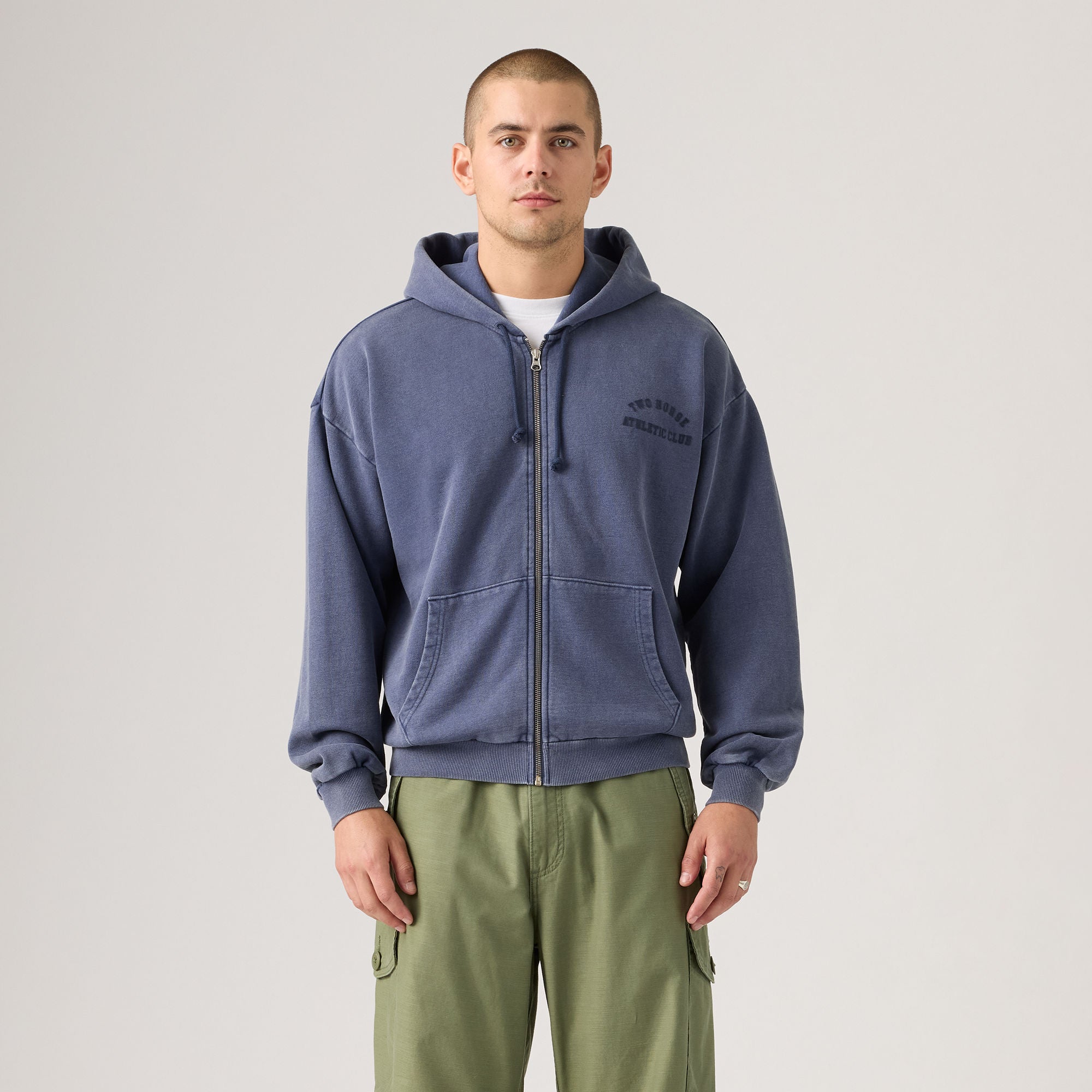 Levi's® Men's Two Horse Cropped Zip-Up Sweatshirt Neutral