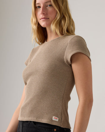 Levi's® Women's Dry Goods Waffle Cap-Sleeve Tee 4