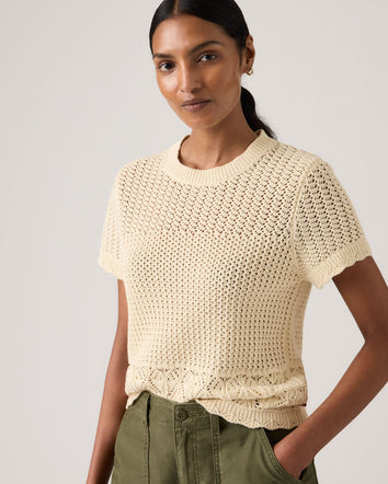 Levi's® Women's Isabelle Crochet Short-Sleeve Sweater 1