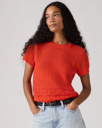 Levi's® Women's Isabelle Crochet Short-Sleeve Sweater 1