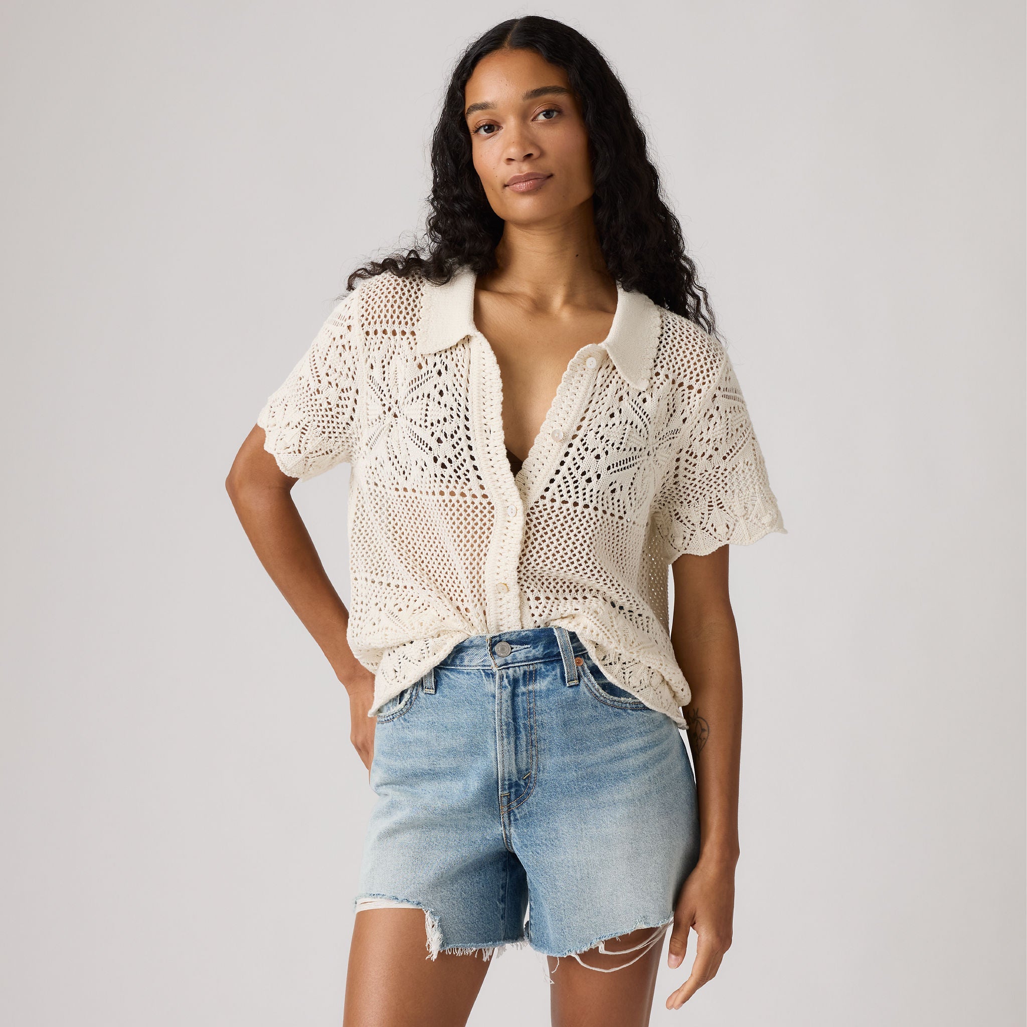 Levi's® Women's Susanna Floral Crochet Shirt - Neutral | Levi's MY