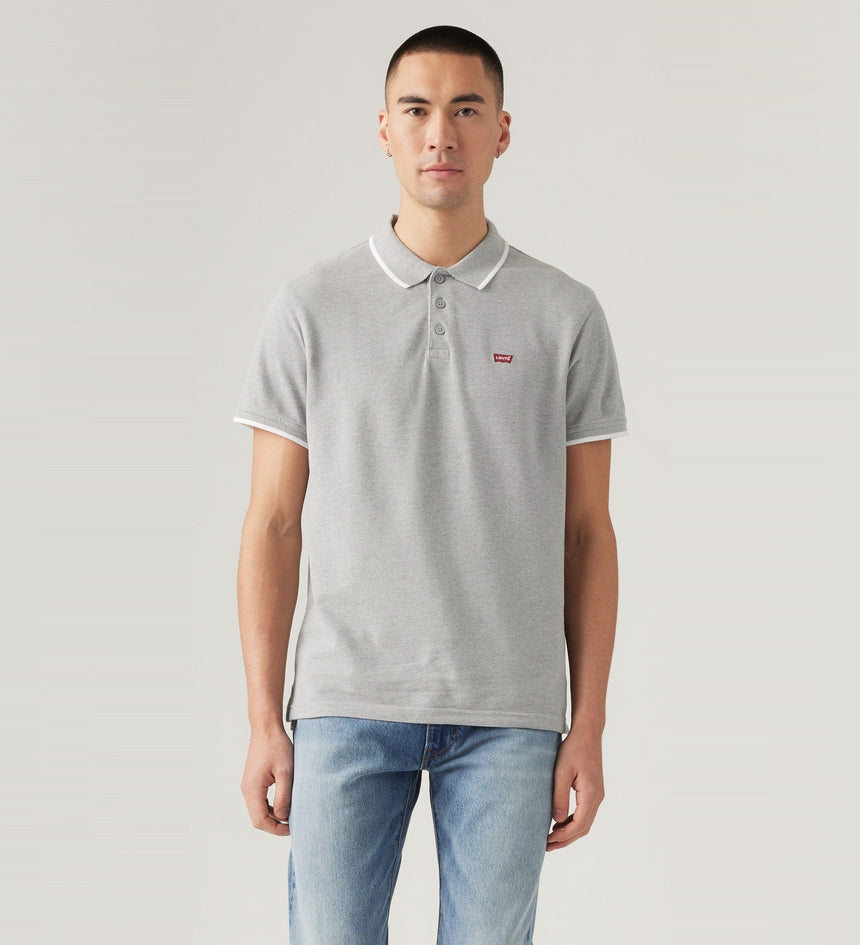 Levi s Men s Housemark Polo Shirt Quarter Tipping Mid Tone Grey Heather Levi s MY
