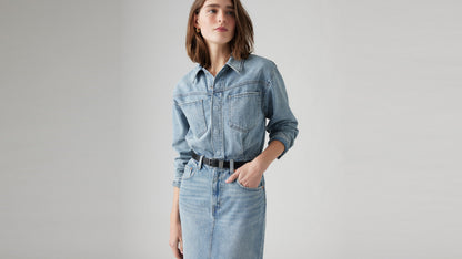Levis® Womens Denim Midi Shirt Dress