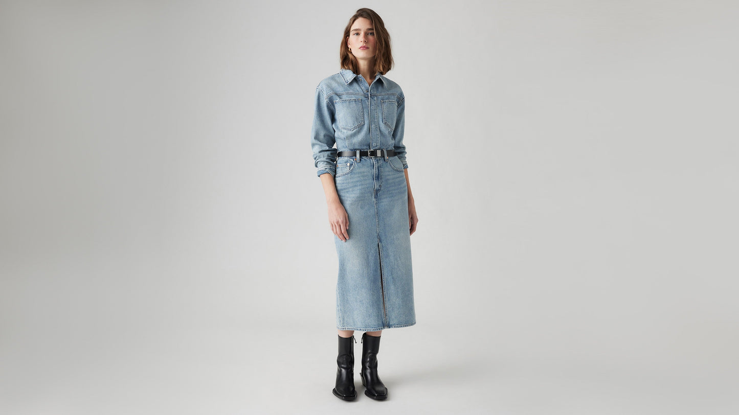 Levis® Womens Denim Midi Shirt Dress