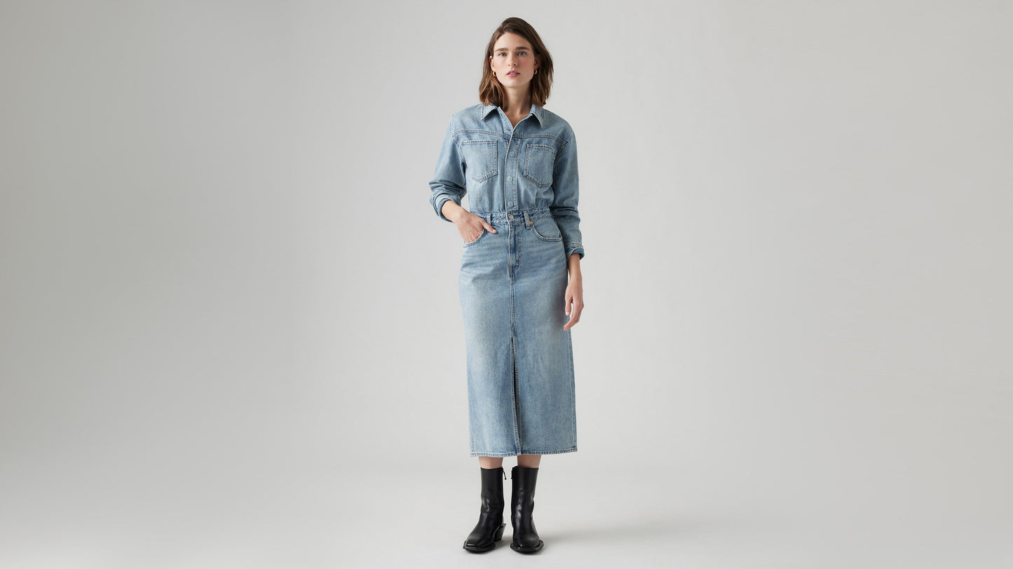 Levis® Womens Denim Midi Shirt Dress