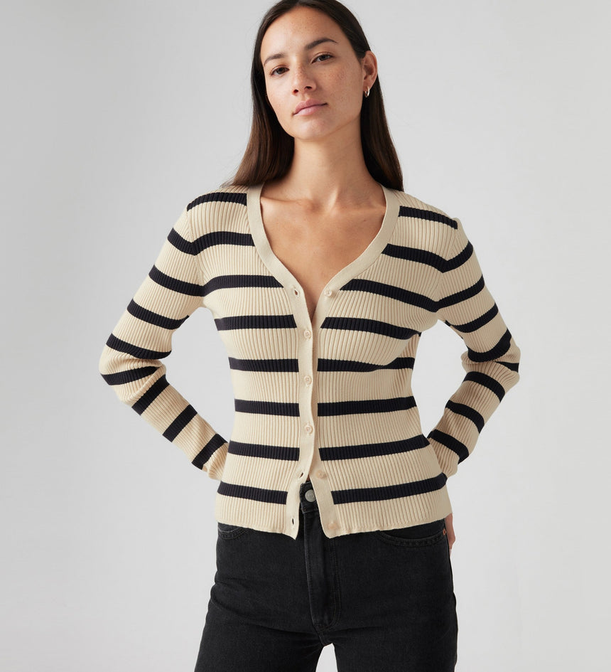 Levi s Women s Tulip Cardigan Redwood Stripe Creme Brulee Levi s MY