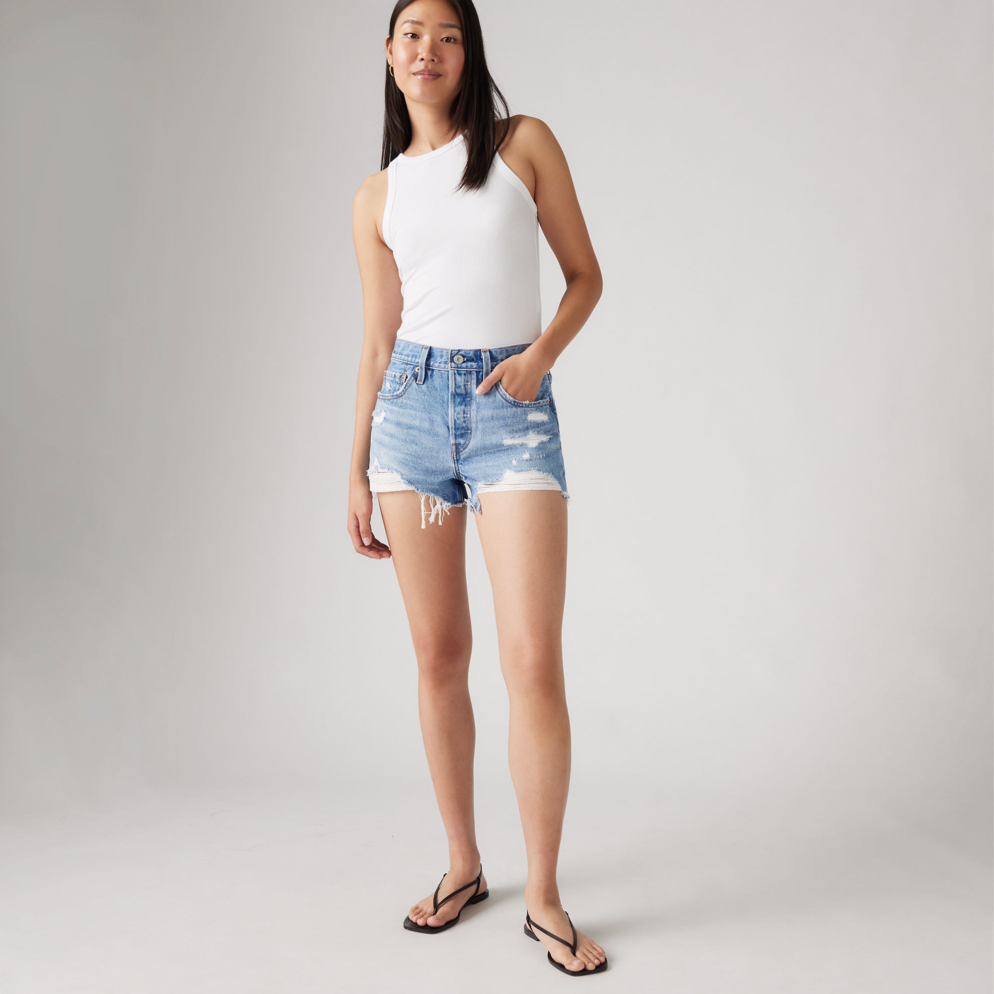 Outfit 501 Short 501® Original Fit High Rise Women's Shorts White