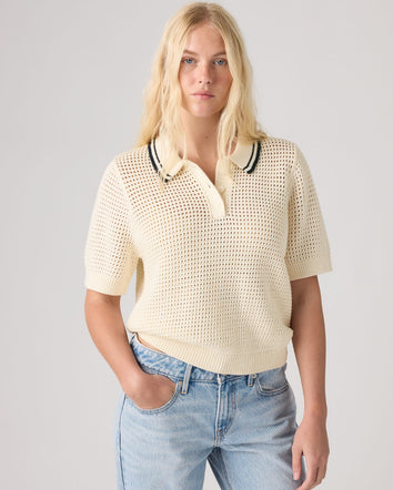 Levi's® Women's Alizee Short-Sleeve Polo Sweater 1