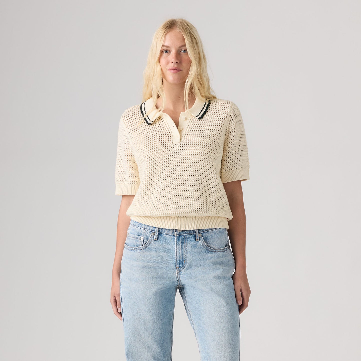 Levi's® Women's Alizee Short-Sleeve Polo Sweater