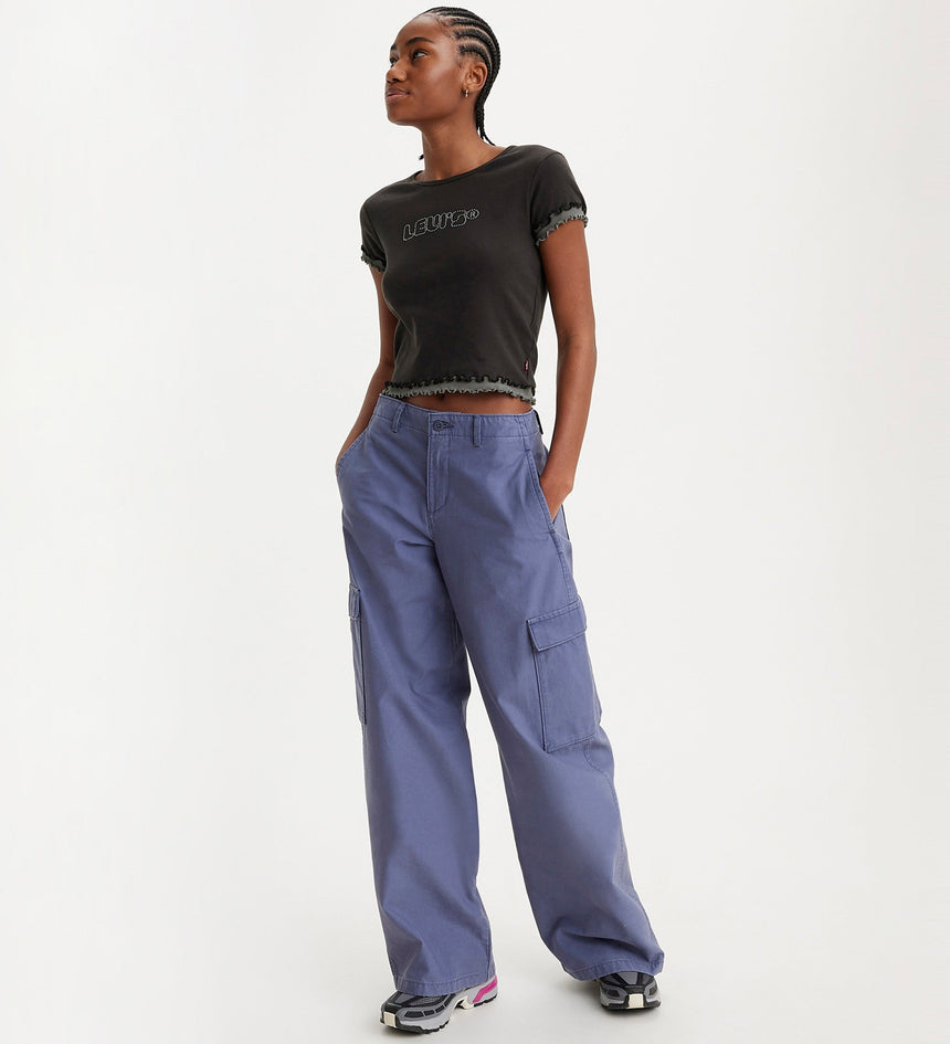Denim cargo trousers - Light denim blue - Ladies | H&M IN