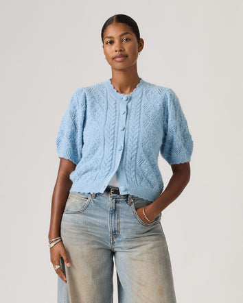 Levi's® Women's Pauline Pointelle Short-Sleeve Cardigan 1