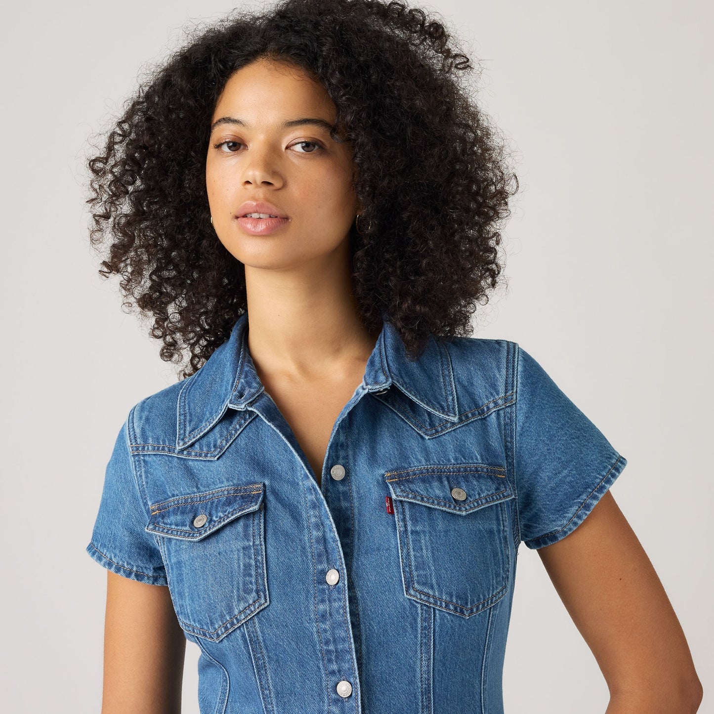 Levi's® Women's Short-Sleeve  Fit and Flare Western Dress