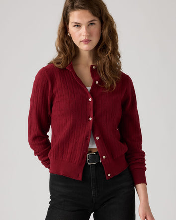 Levi's® Women's Supersoft Pointelle Crewneck Cardigan 1
